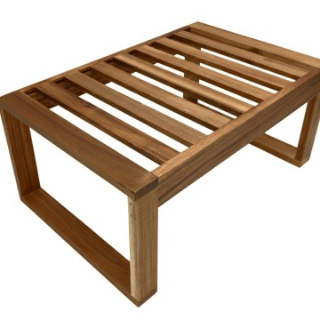 Premium Acacia Wood Slatted Kitchen Helper Stool - Versatile Home Furniture
